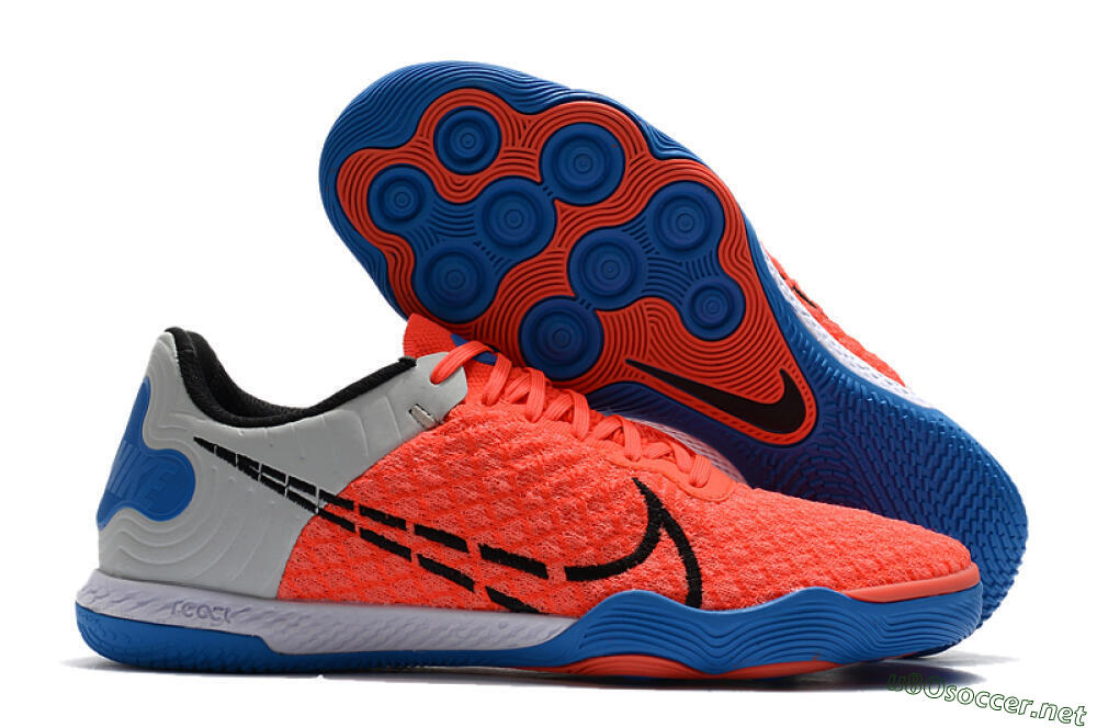 Men's Nike React Gato IC Football Shoes - Red/Grey/Blue 2