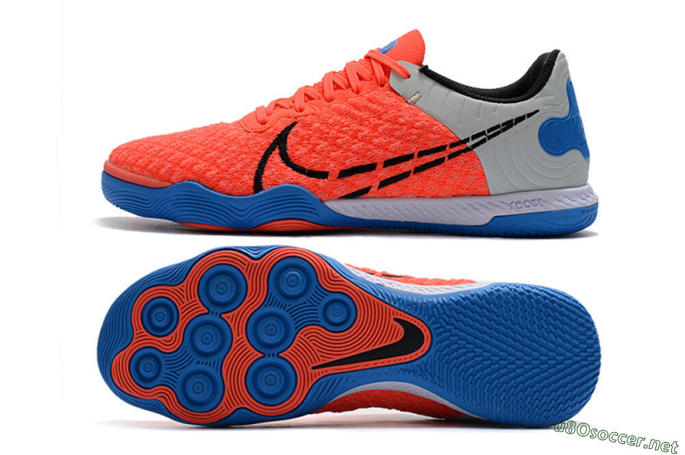 Men's Nike React Gato IC Football Shoes - Red/Grey/Blue 1