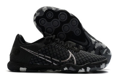 Men's Nike React Gato IC Football Shoes - Black/Silver/Grey