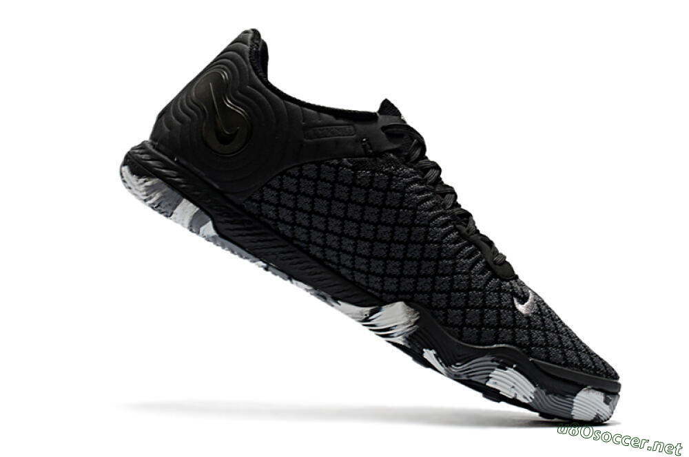 Men's Nike React Gato IC Football Shoes - Black/Silver/Grey 4