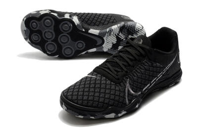 Men's Nike React Gato IC Football Shoes - Black/Silver/Grey