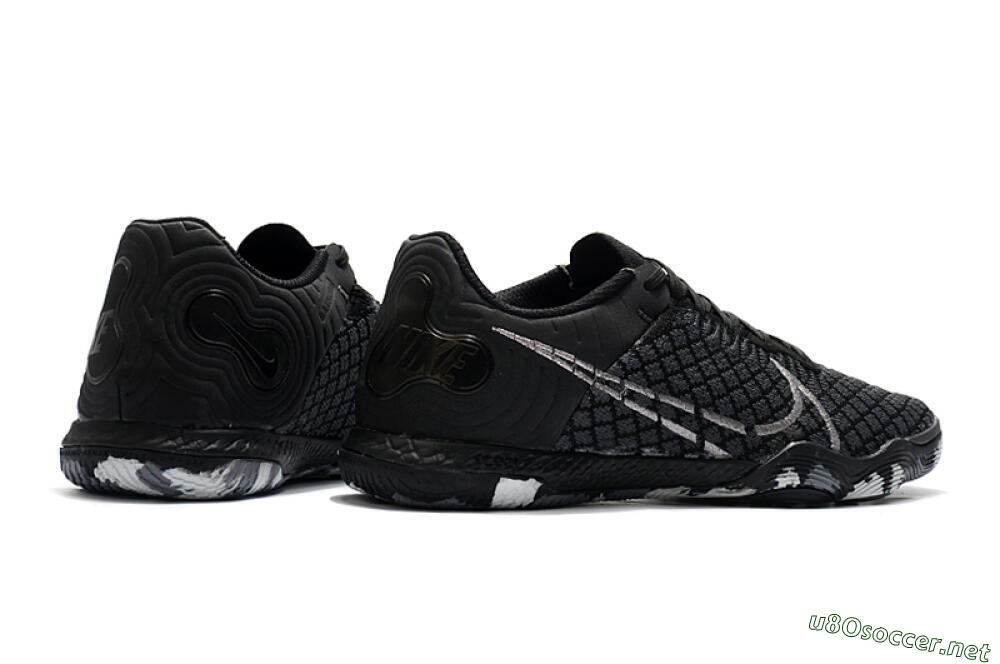 Men's Nike React Gato IC Football Shoes - Black/Silver/Grey 6