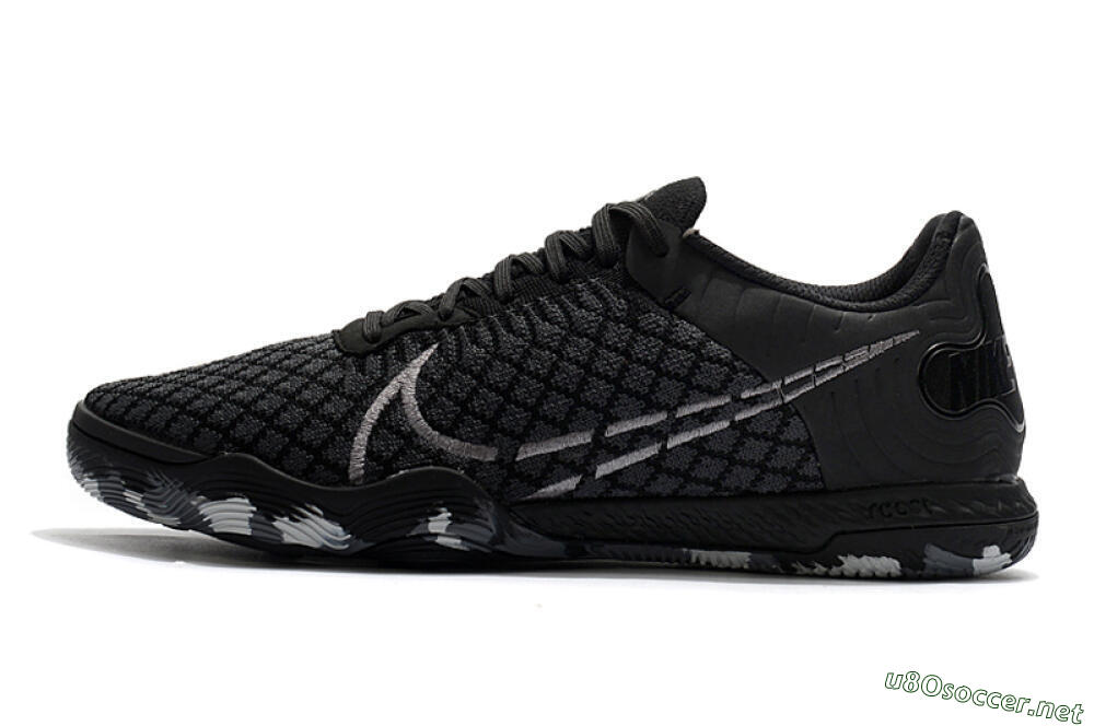 Men's Nike React Gato IC Football Shoes - Black/Silver/Grey 0