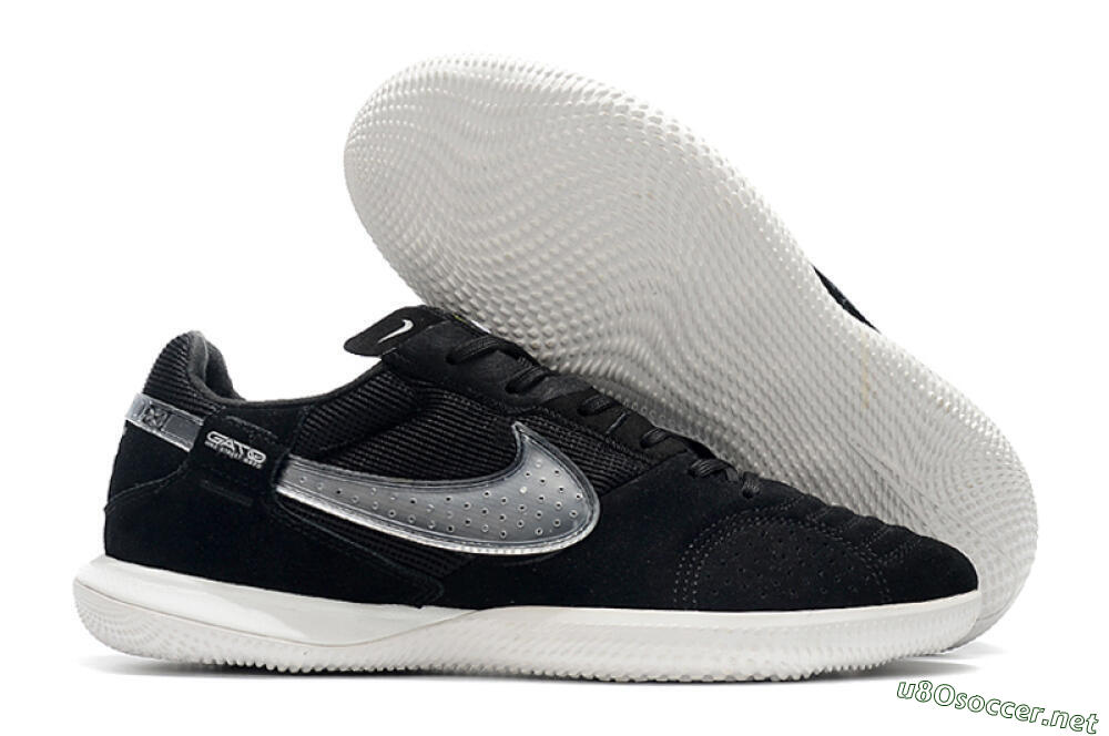 Men's Nike Street Gato IC Football Shoes - Black/White 2
