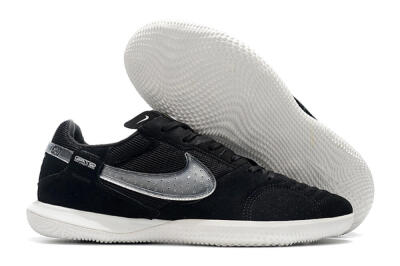 Men's Nike Street Gato IC Football Shoes - Black/White