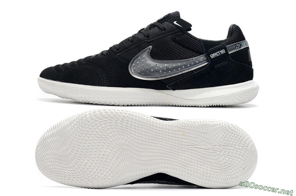 Men's Nike Street Gato IC Football Shoes - Black/White 1