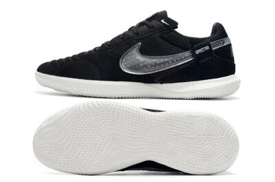 Men's Nike Street Gato IC Football Shoes - Black/White