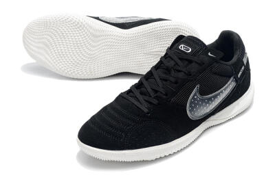 Men's Nike Street Gato IC Football Shoes - Black/White