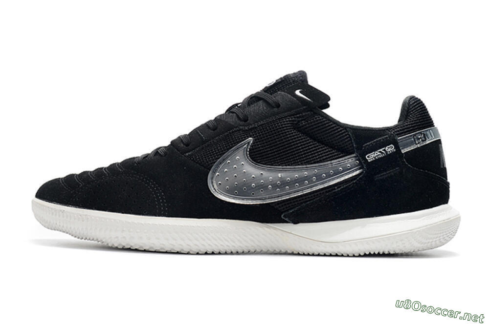Men's Nike Street Gato IC Football Shoes - Black/White 0