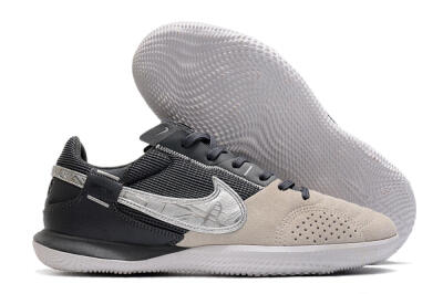 Men's Nike Street Gato IC Football Shoes - Beige/Silver/Black