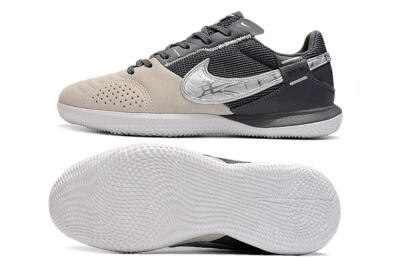 Men's Nike Street Gato IC Football Shoes - Beige/Silver/Black