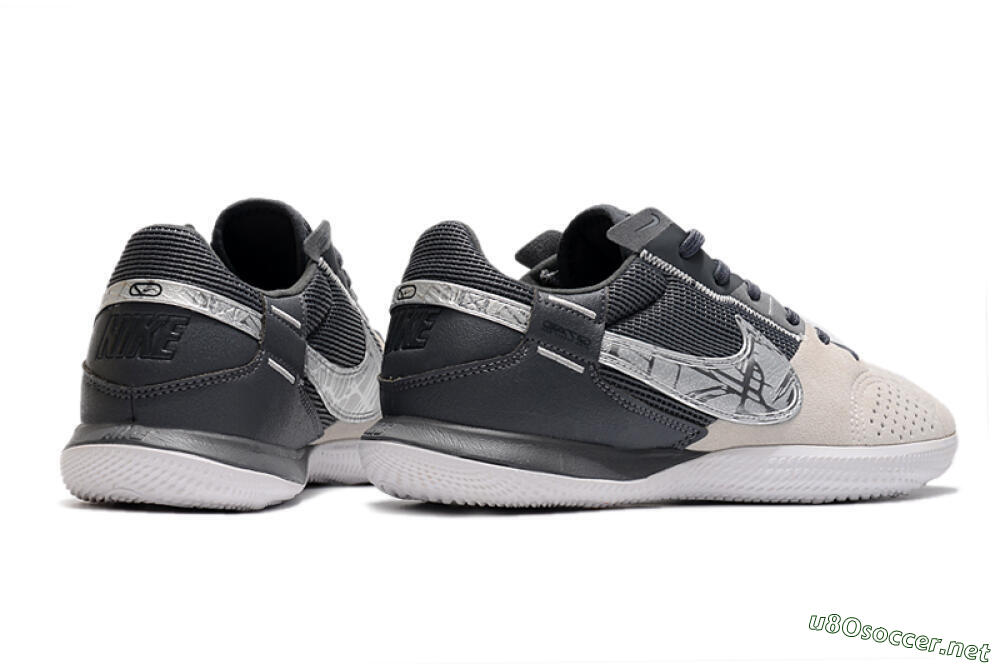 Men's Nike Street Gato IC Football Shoes - Beige/Silver/Black 6