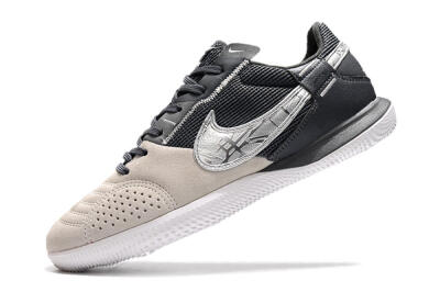 Men's Nike Street Gato IC Football Shoes - Beige/Silver/Black