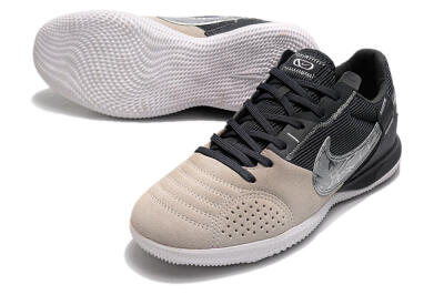 Men's Nike Street Gato IC Football Shoes - Beige/Silver/Black