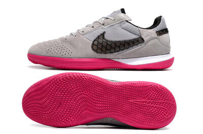Men's Nike Street Gato IC Football Shoes - Grey/Black/Pink
