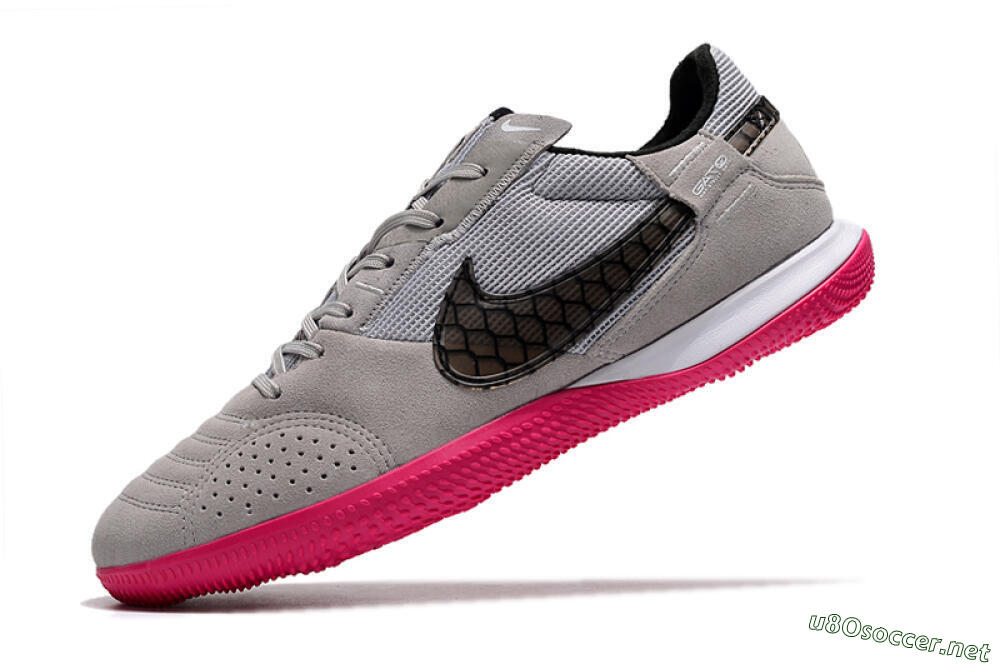 Men's Nike Street Gato IC Football Shoes - Grey/Black/Pink 5