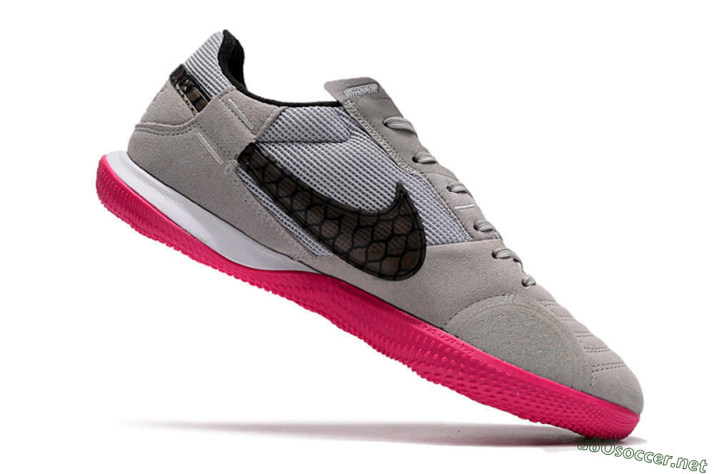 Men's Nike Street Gato IC Football Shoes - Grey/Black/Pink 4