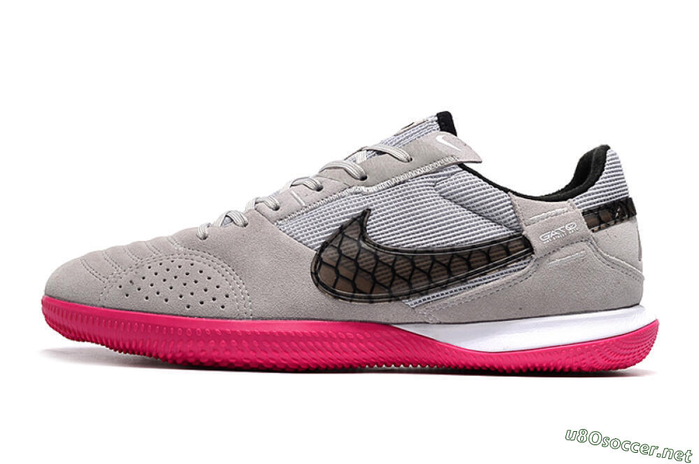 Men's Nike Street Gato IC Football Shoes - Grey/Black/Pink 0