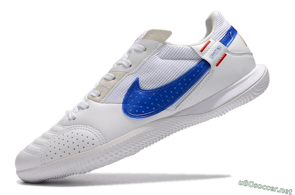Men's Nike Street Gato IC Football Shoes - White/Red/Blue 5