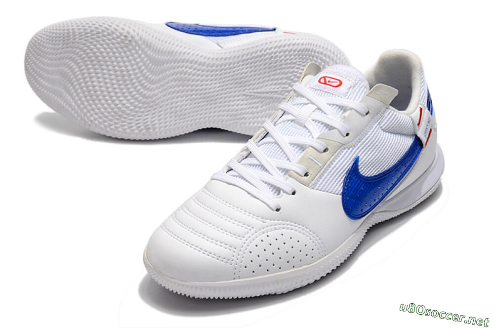 Men's Nike Street Gato IC Football Shoes - White/Red/Blue 3