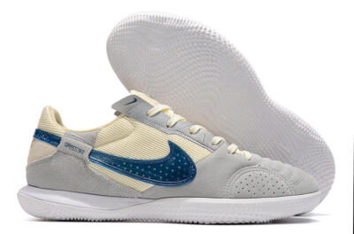 Men's Nike Street Gato IC Football Shoes - Grey/Beige/Blue