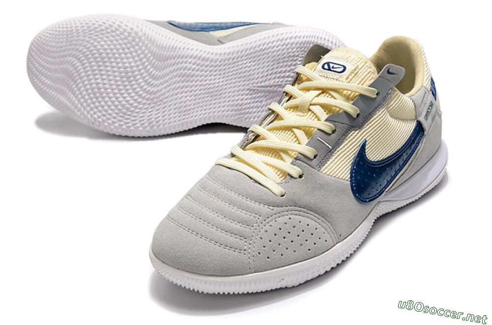 Men's Nike Street Gato IC Football Shoes - Grey/Beige/Blue 3