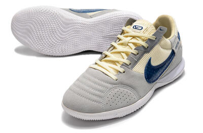 Men's Nike Street Gato IC Football Shoes - Grey/Beige/Blue