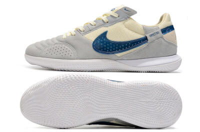 Men's Nike Street Gato IC Football Shoes - Grey/Beige/Blue