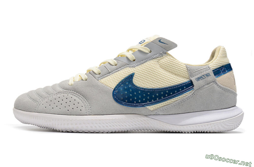 Men's Nike Street Gato IC Football Shoes - Grey/Beige/Blue 0