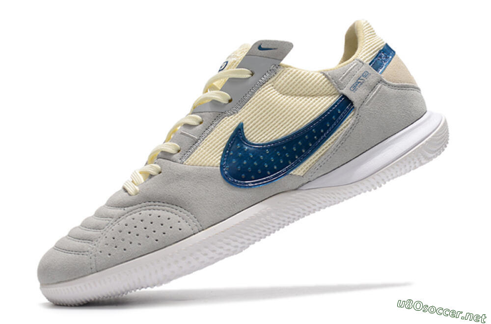 Men's Nike Street Gato IC Football Shoes - Grey/Beige/Blue 5