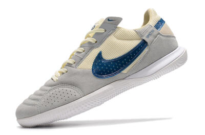 Men's Nike Street Gato IC Football Shoes - Grey/Beige/Blue