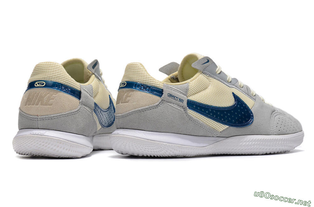 Men's Nike Street Gato IC Football Shoes - Grey/Beige/Blue 6