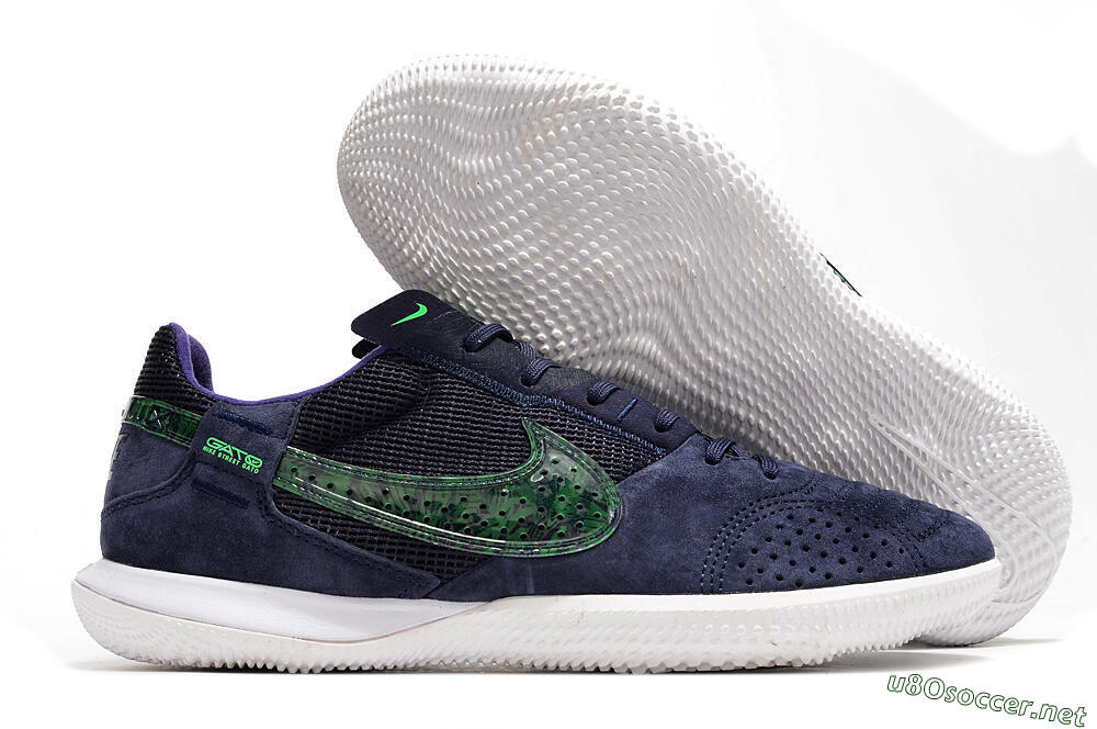 Men's Nike Street Gato IC Football Shoes - Purple/Green/White 2
