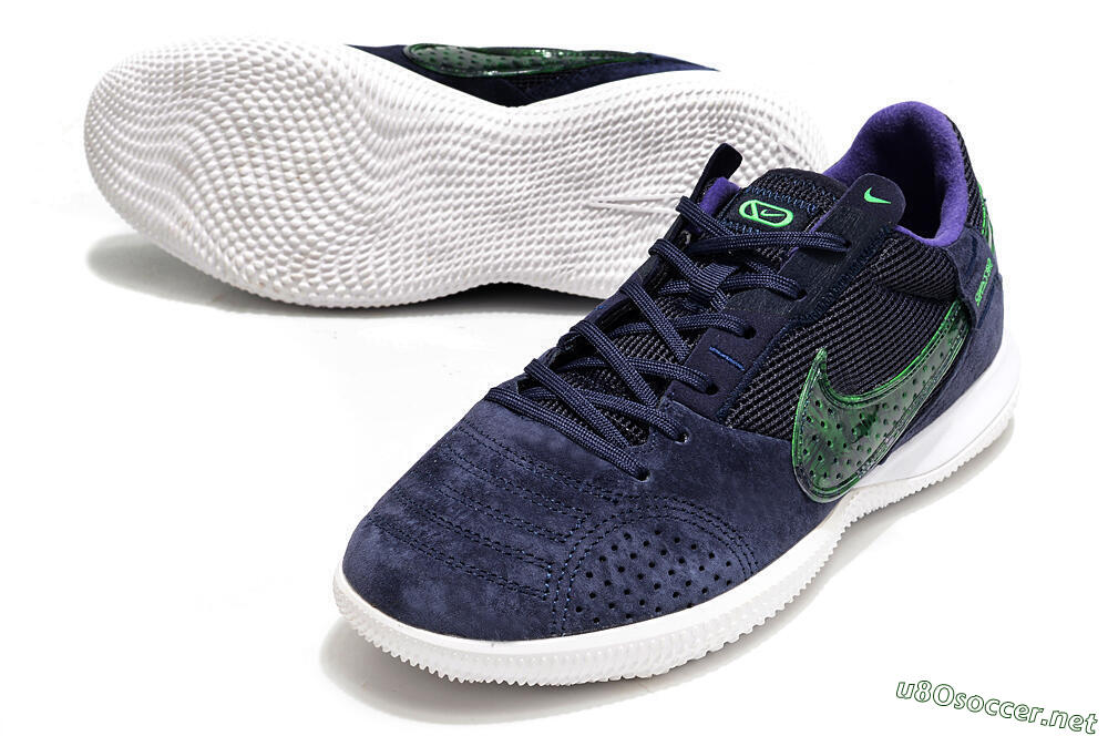 Men's Nike Street Gato IC Football Shoes - Purple/Green/White 3