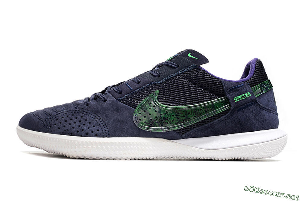 Men's Nike Street Gato IC Football Shoes - Purple/Green/White 0