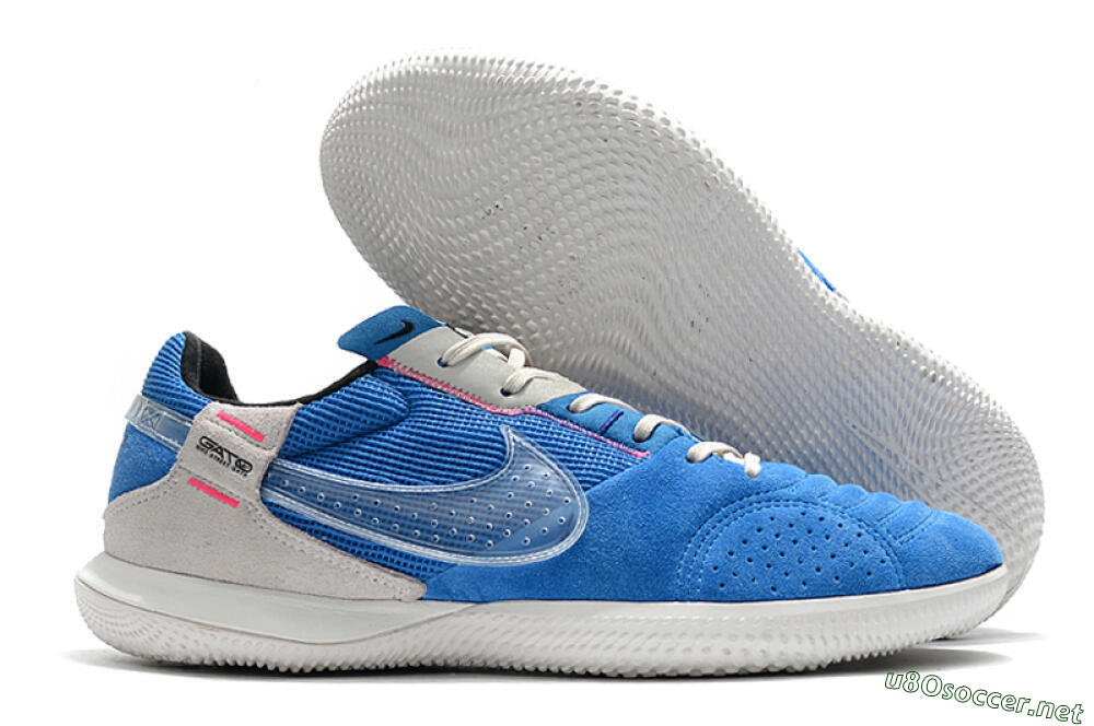 Men's Nike Street Gato IC Football Shoes - Blue/Grey/White 2