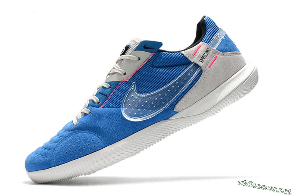 Men's Nike Street Gato IC Football Shoes - Blue/Grey/White 5