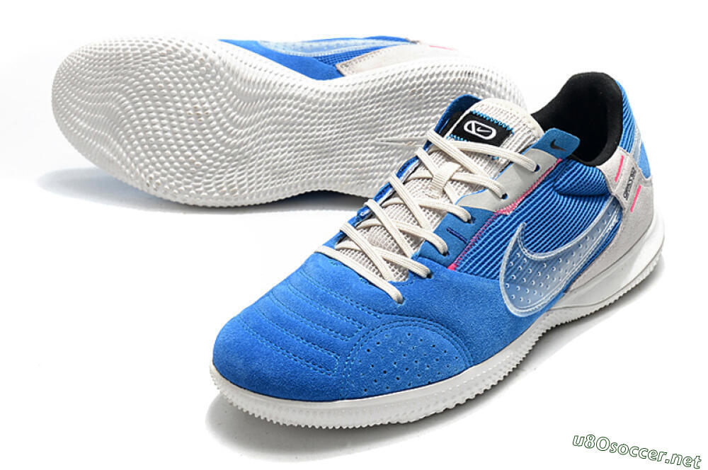 Men's Nike Street Gato IC Football Shoes - Blue/Grey/White 3