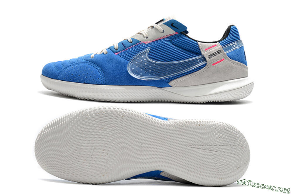 Men's Nike Street Gato IC Football Shoes - Blue/Grey/White 1