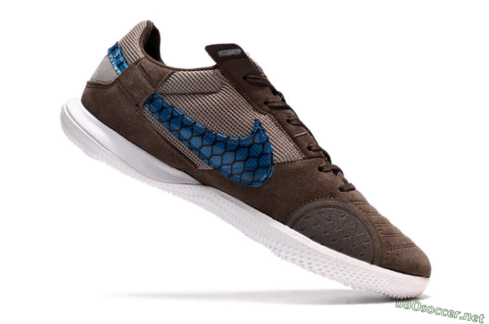 Men's Nike Street Gato IC Football Shoes - Brown/Blue/White 4
