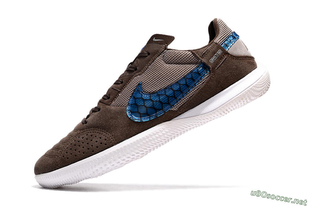 Men's Nike Street Gato IC Football Shoes - Brown/Blue/White 5