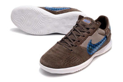 Men's Nike Street Gato IC Football Shoes - Brown/Blue/White
