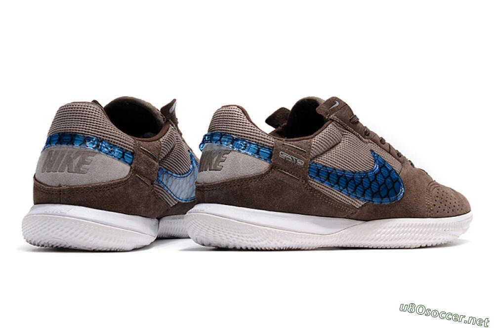 Men's Nike Street Gato IC Football Shoes - Brown/Blue/White 6