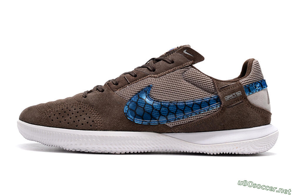 Men's Nike Street Gato IC Football Shoes - Brown/Blue/White 0