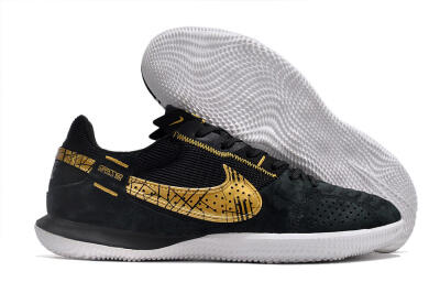 Men's Nike Street Gato IC Football Shoes - Black/Gold/White