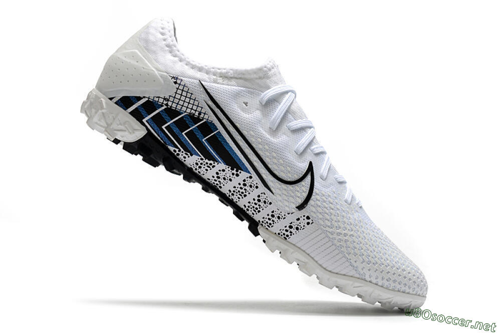 Men's Nike Mercurial Vapor 13 Pro TF Football Shoes - White/Black/Blue 3