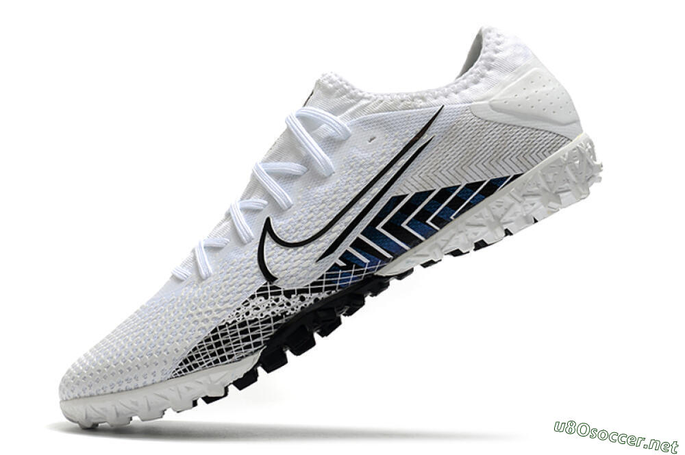 Men's Nike Mercurial Vapor 13 Pro TF Football Shoes - White/Black/Blue 4