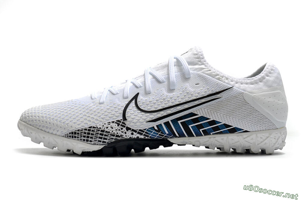 Men's Nike Mercurial Vapor 13 Pro TF Football Shoes - White/Black/Blue 0