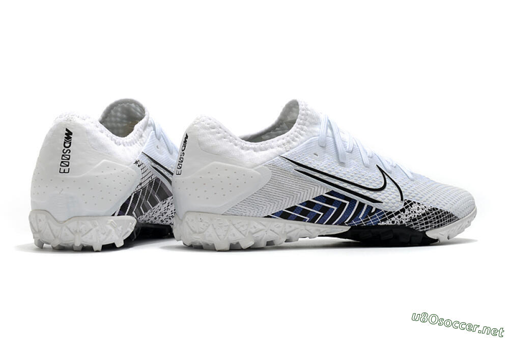 Men's Nike Mercurial Vapor 13 Pro TF Football Shoes - White/Black/Blue 5
