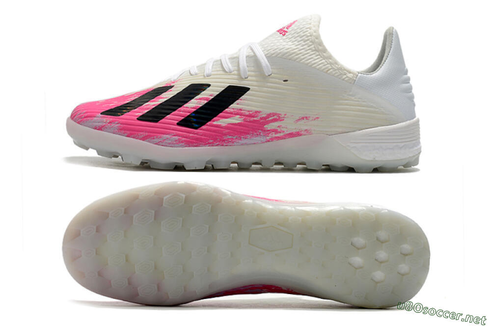 Men's Adidas X 19.1 TF Football Shoes - Pink/Black/White 1
